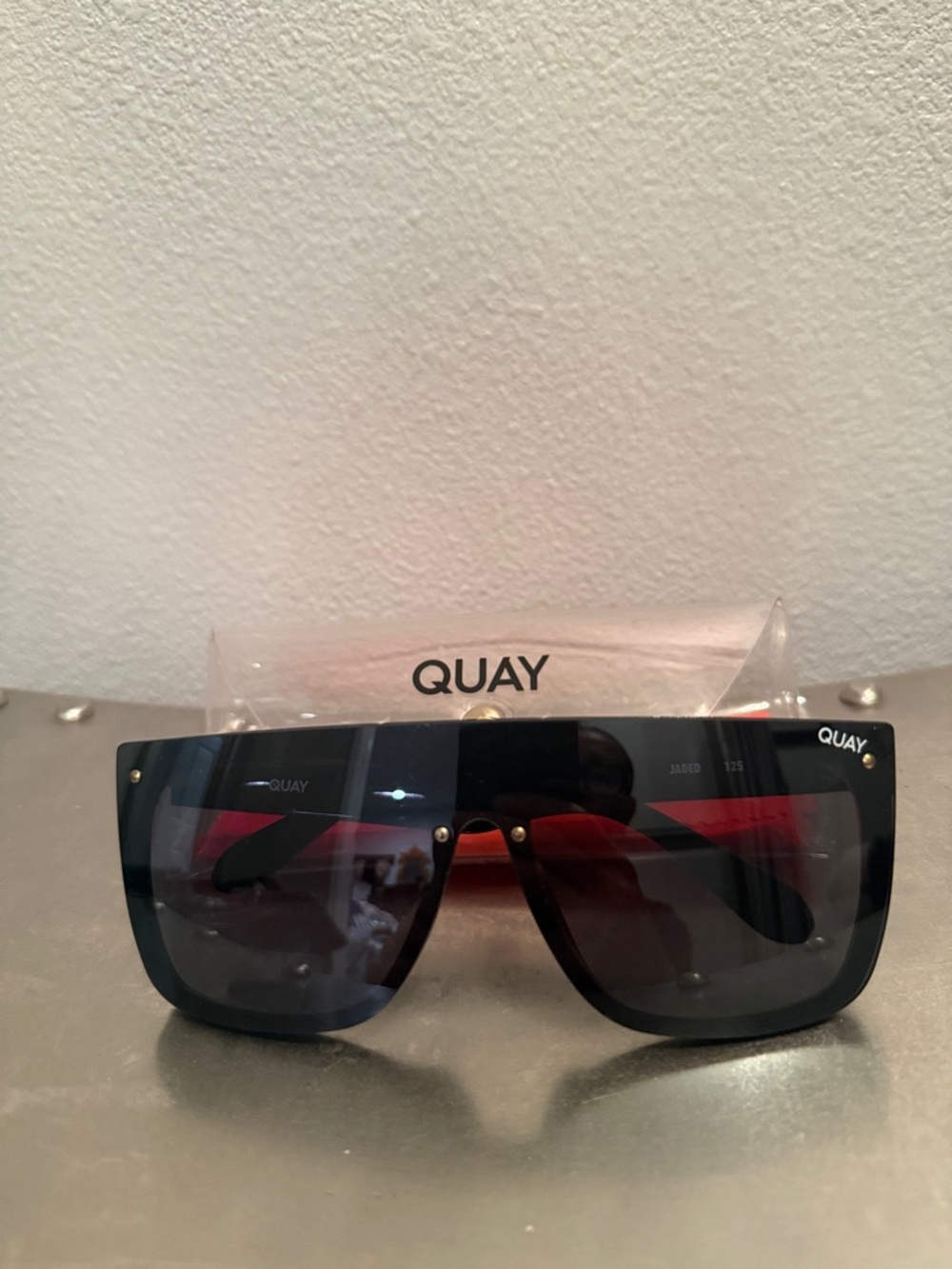 ❌SOLD❌Quay Australia Black Shield Sunglasses - Bold Black Lens